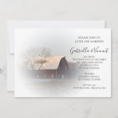 Sneeuw Overdekte Schuur Winter Land Boerderij Brui Kaart (Voorkant)