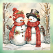 Sneeuw Paar Venster Cling Raamsticker (Vel 3)