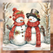 Sneeuw Paar Venster Cling Raamsticker (Vel 2)