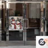 Sneeuw Paar Venster Cling Raamsticker (Kantoordeur)