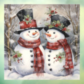 Sneeuw Paar Venster Cling Raamsticker (Vel 3)