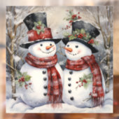 Sneeuw Paar Venster Cling Raamsticker (Vel 2)