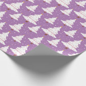 Sneeuw Paarse en roze kerst Cadeaupapier (Hoek)