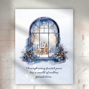 Sneeuw Pastel Noords Winterse Landschap Motiverend Poster