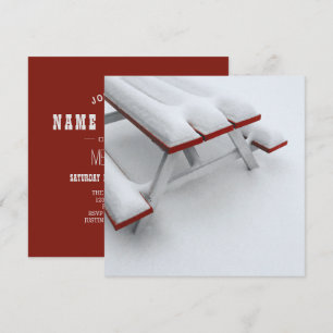 sneeuw picknick kaart