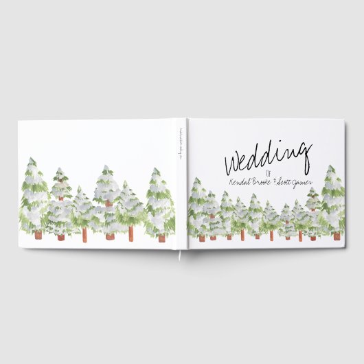 Sneeuw pijnboom winter trouwgastboek gastenboek (Volledig)