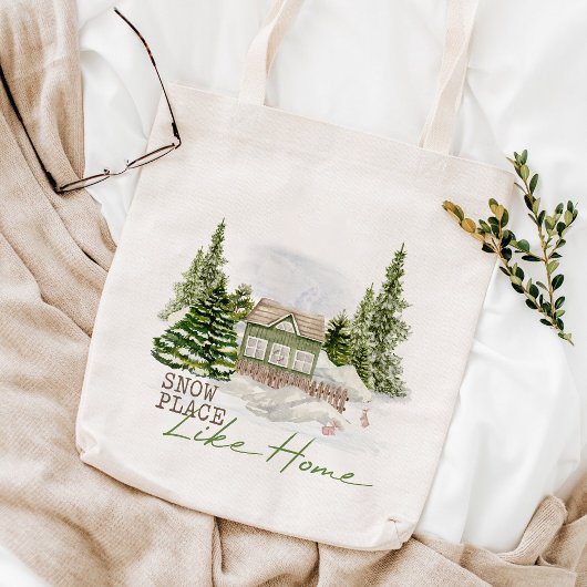 Sneeuw Place Like Home Kerstvakantie Tote Bag