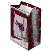 Sneeuw, plaid en ruiterthema medium cadeauzakje (Voorkant Gekanteld)