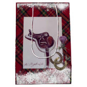 Sneeuw, plaid en ruiterthema medium cadeauzakje (Achterkant)