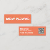 Sneeuw ploegen en verwijderen QR Mini Visitekaartje (Voorkant / Achterkant)