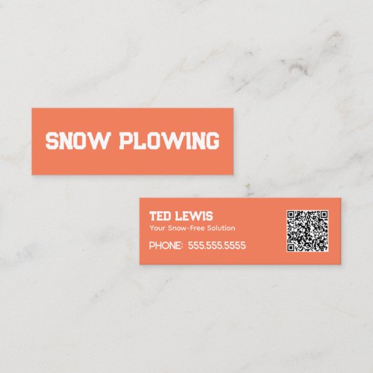 Sneeuw ploegen en verwijderen QR Mini Visitekaartje (Voorkant / Achterkant)