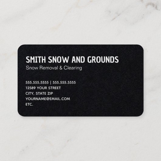Sneeuw ploegen en verwijderen visitekaartje (Achterkant)