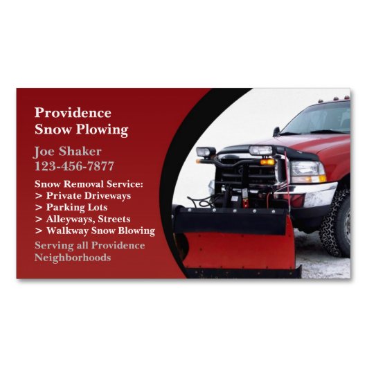 Sneeuw ploegen magnetisch visitekaartje (Voorkant)