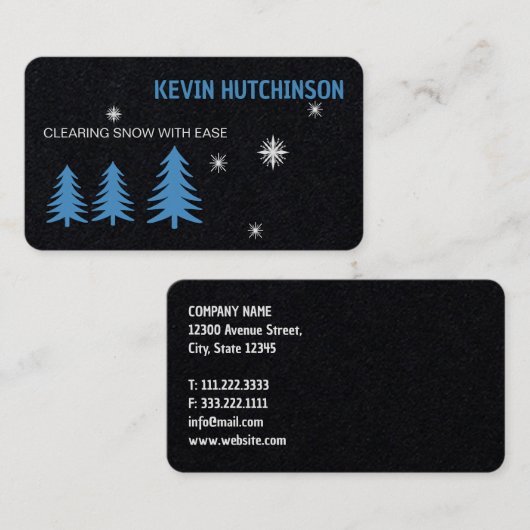 Sneeuw ploegen opruimen visitekaartje (Voorkant / Achterkant)