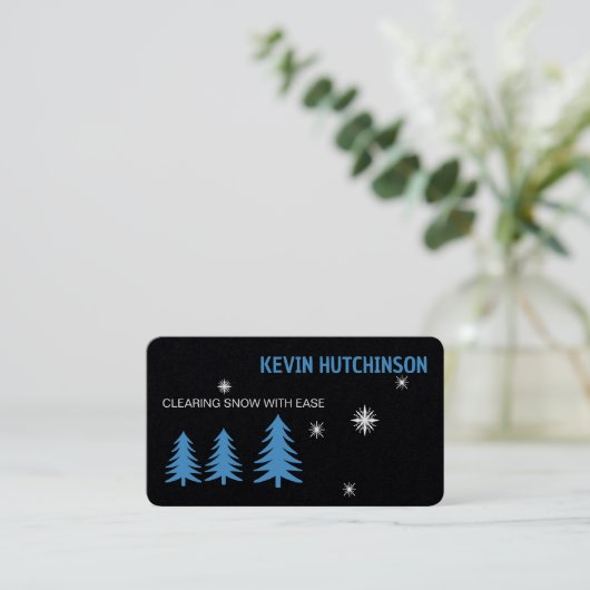 Sneeuw ploegen opruimen visitekaartje (Staand voorkant)
