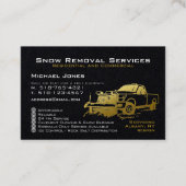 Sneeuw ploegen verwijdering Zwart & Goud Eenvoudig Visitekaartje (Voorkant)