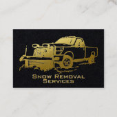 Sneeuw ploegen verwijdering Zwart & Goud Eenvoudig Visitekaartje (Achterkant)