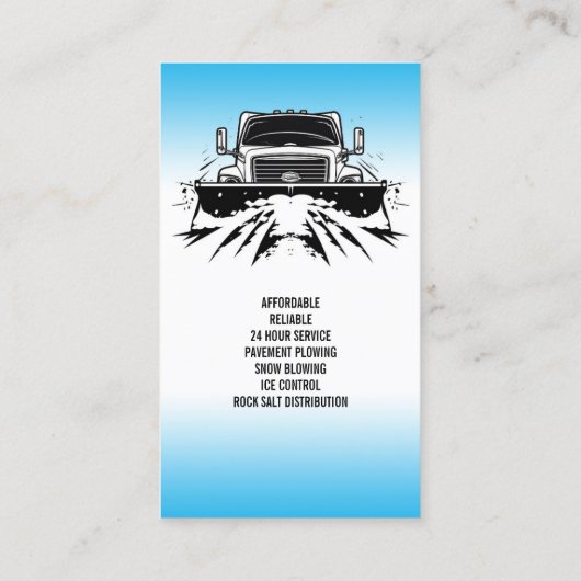 Sneeuw ploegen Visitekaartje (Achterkant)