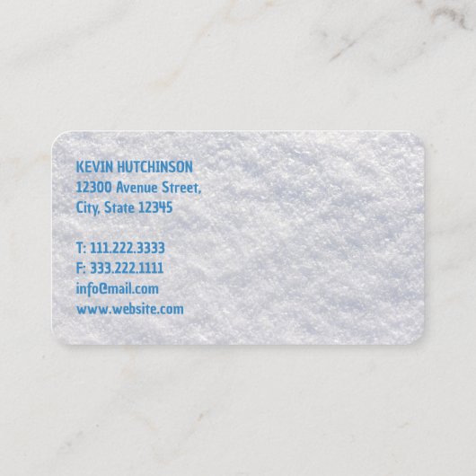 Sneeuw ploegen visitekaartje (Achterkant)