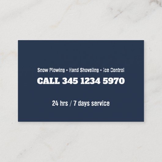 Sneeuw ploegen visitekaartje (Achterkant)