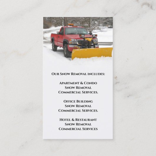 Sneeuw ploegen Visitekaartje (Achterkant)