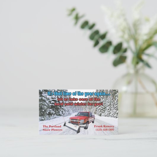 Sneeuw ploegen Visitekaartje (Staand voorkant)
