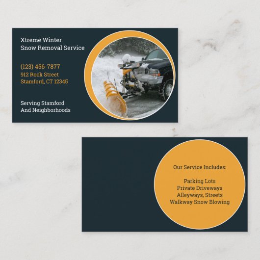 Sneeuw ploegen Visitekaartje (Voorkant / Achterkant)