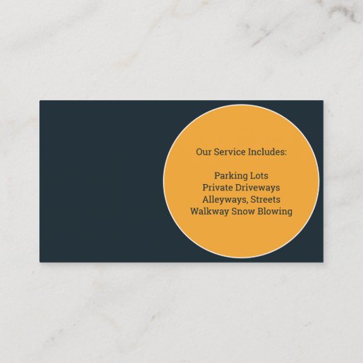 Sneeuw ploegen Visitekaartje (Achterkant)