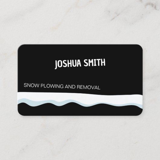 Sneeuw ploegen zwart visitekaartje (Voorkant)