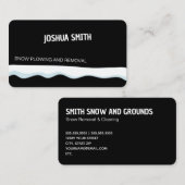 Sneeuw ploegen zwart visitekaartje (Voorkant / Achterkant)