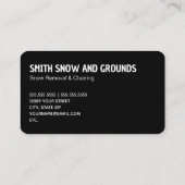 Sneeuw ploegen zwart visitekaartje (Achterkant)