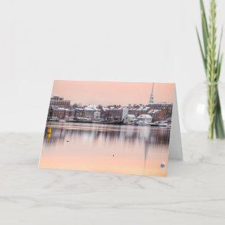 Sneeuw Portsmouth, NH Waterkant Feestdagen Kaart