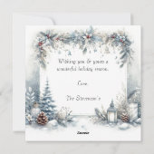 Sneeuw Prettig kerstfeest Watercolor Foto  Feestdagenkaart (Achterkant)