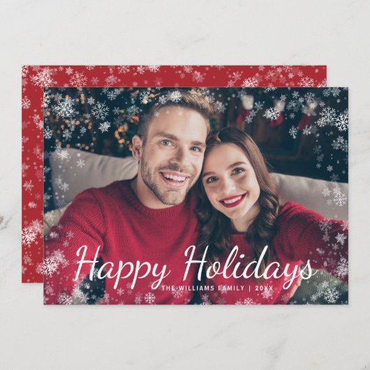 Sneeuw Prettige feestdagen Kerstmis (Voorkant / Achterkant)