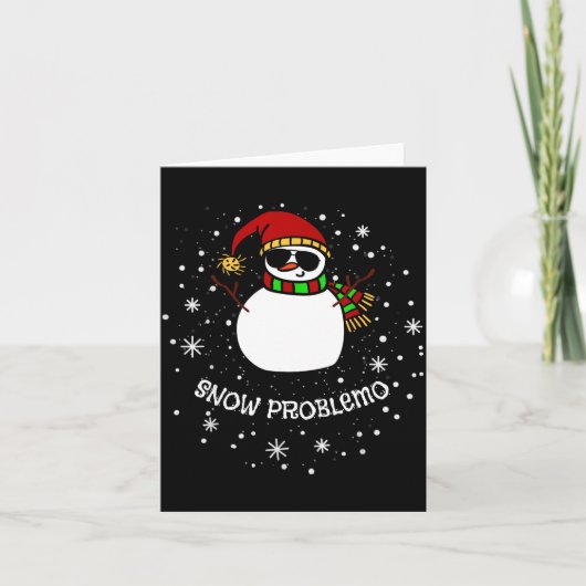 Sneeuw Probleemloos Leuke Kerstman Sneeuwman Kaart (Voorkant)