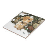 Sneeuw Puppy hond buiten rustieke foto Tegeltje (Zijkant)