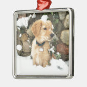 Sneeuw Puppy Metalen Ornament (Links)