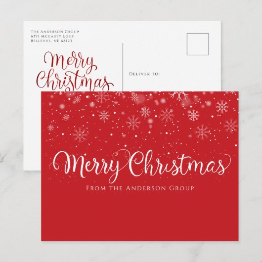 Sneeuw Red Business voor prettig kerstscript Feestdagenkaart (Voorkant / Achterkant)