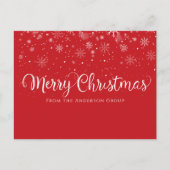 Sneeuw Red Business voor prettig kerstscript Feestdagenkaart (Voorkant)