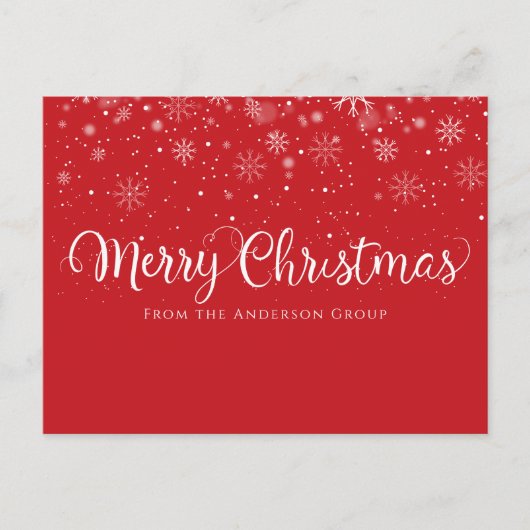 Sneeuw Red Business voor prettig kerstscript Feestdagenkaart (Voorkant)