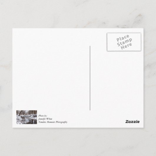 Sneeuw Riverside Briefkaart (Achterkant)