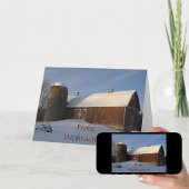 Sneeuw Rode Duitse Kerstmis van Frohe Weihnachten Feestdagen Kaart