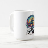 Sneeuw roept snowboarder koffiemok (Voorkant links)