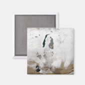 Sneeuw rond het Aralmeer Zee Magneet (Voorkant / Achterkant)