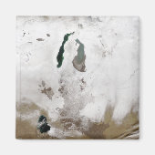 Sneeuw rond het Aralmeer Zee Magneet (Voorkant)