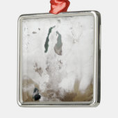 Sneeuw rond het Aralmeer Zee Metalen Ornament (Links)