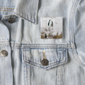 Sneeuw rond het Aralmeer Zee Vierkante Button 5,1 Cm (In situ)