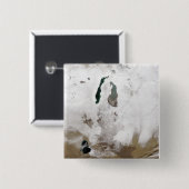 Sneeuw rond het Aralmeer Zee Vierkante Button 5,1 Cm (Voorkant /achterkant)
