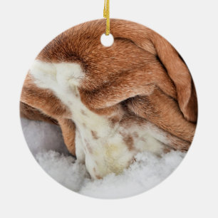 Sneeuw ruikt heerlijk Basset Hound Ornament