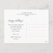 Sneeuw & Rustiek Hout Minimalistische 3 Foto Feestdagenkaart (Achterkant)